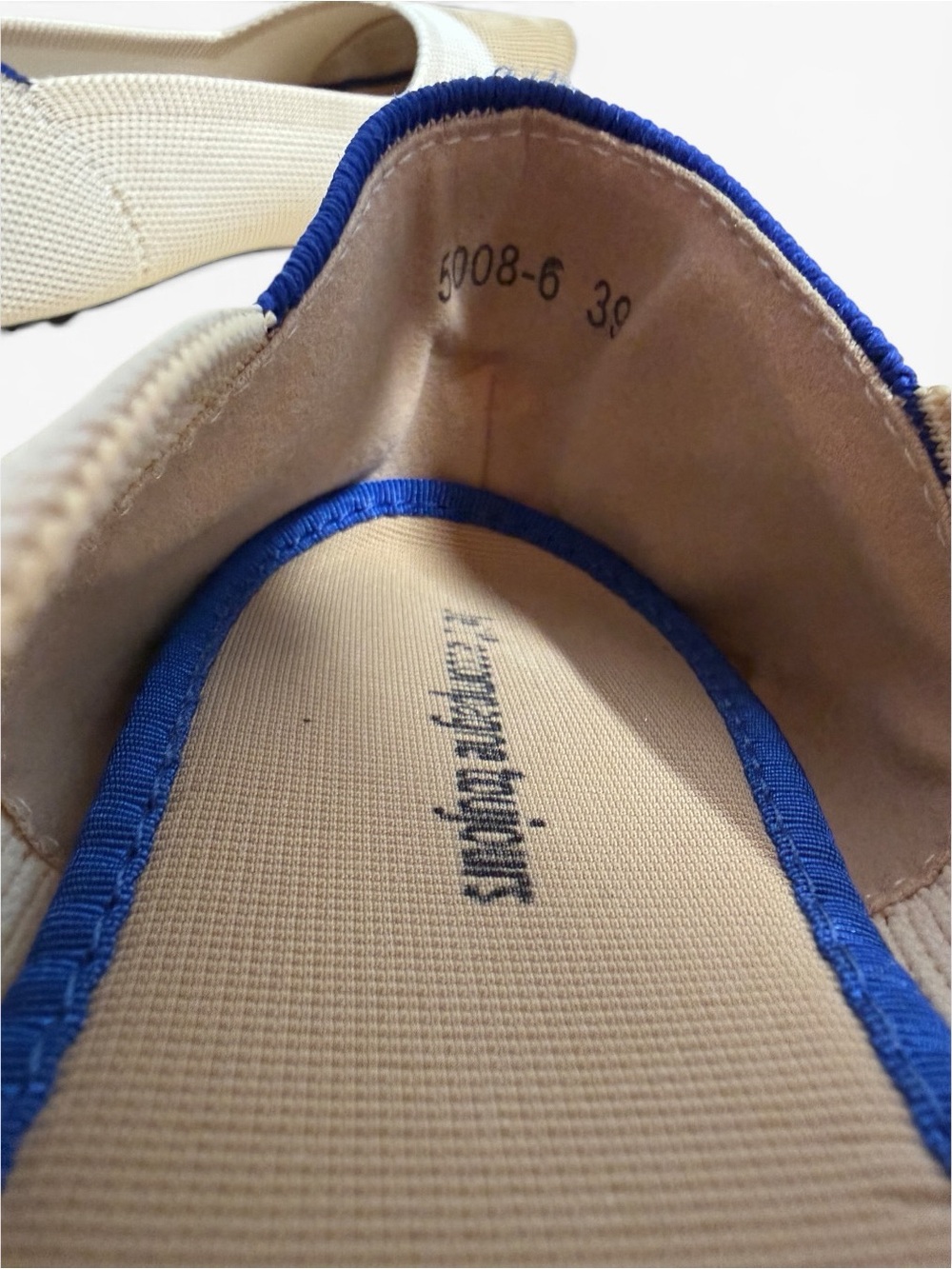 Je T’Accompagne Toujours Pointed Toe Knit Cap Toe Ballet Flats EU Size 39 Beige - Picture 8 of 10